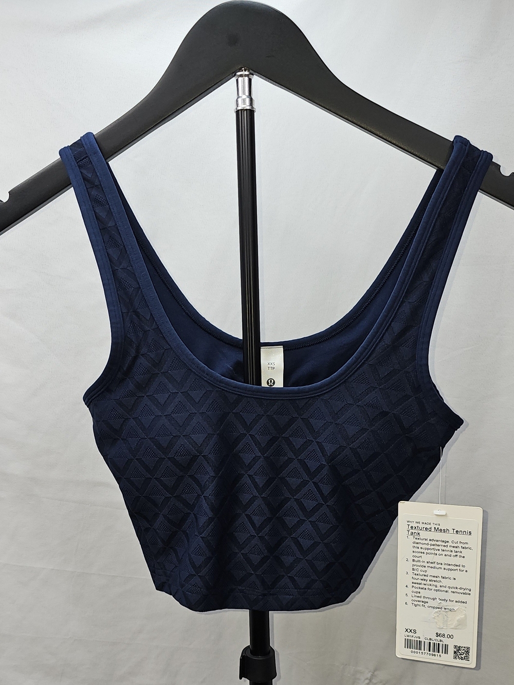 Lululemon Textured Mesh Tennis Tank Top - Club Blue (Size XXS)